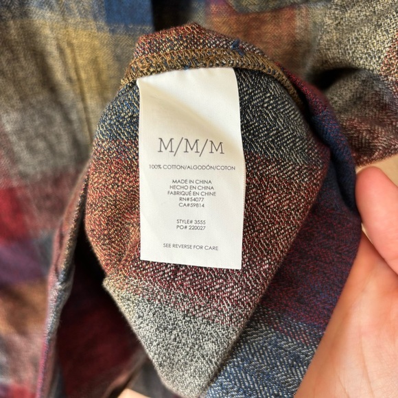 CAbi Plaid Collage Flannel Full Zip Pearl Multicolor Shacket Women’s Size M 3555 - Picture 6 of 7